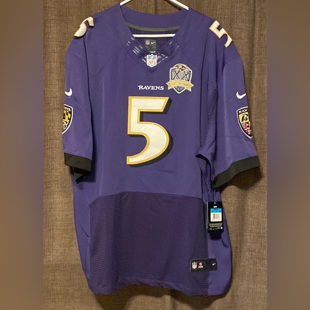 Baltimore Ravens Nike On Field Joe Flacco 20th Anniversary Patch Jersey  52 NWT